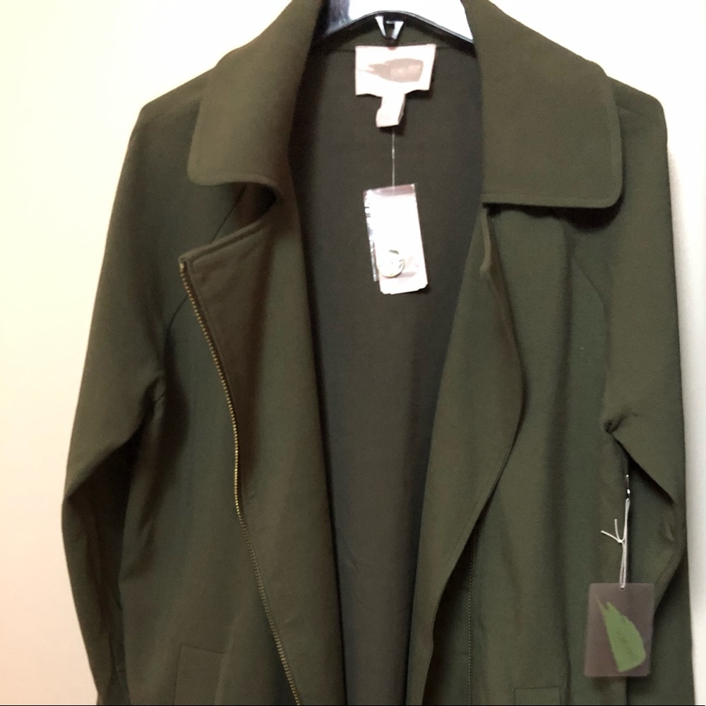 Forever 21 Contemporary Dark Green Long Coat